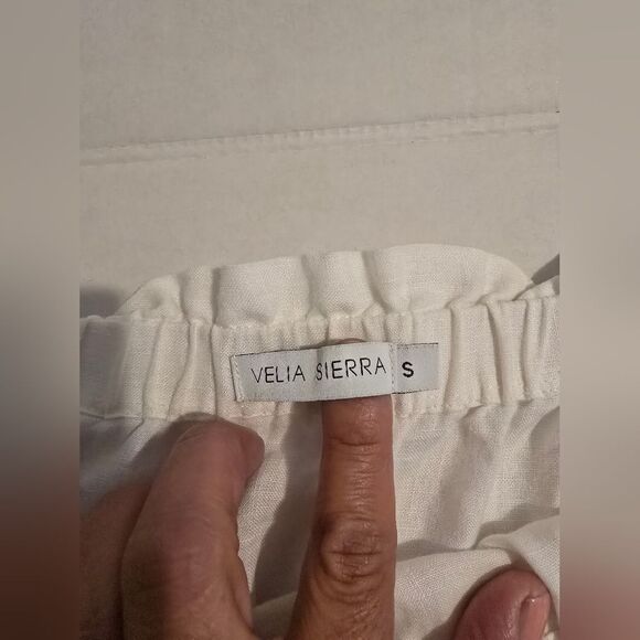 Velia Sierra 100% Linen Mini Skirt In White Size Small - Picture 4 of 8